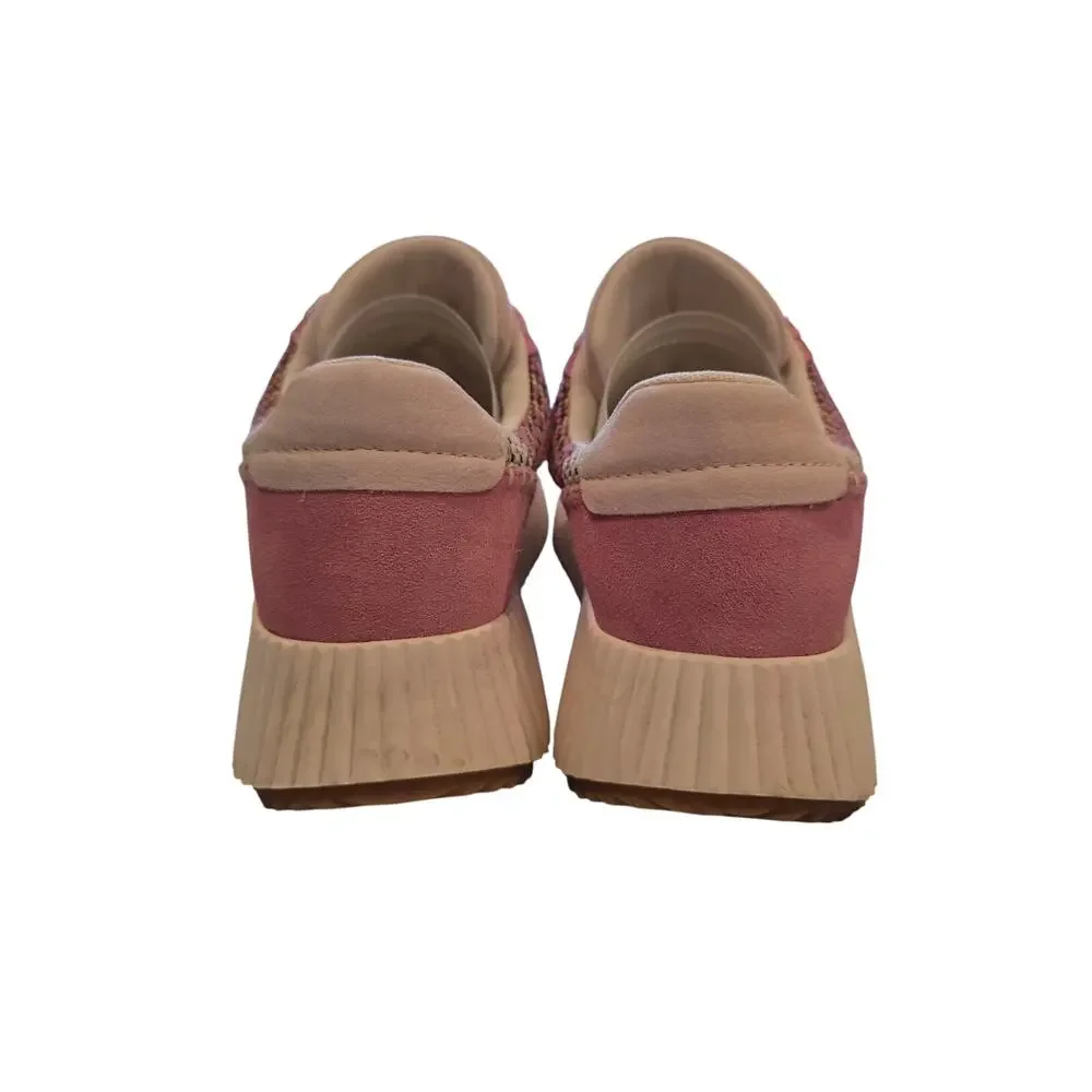 Dolce Vita Pink Multi Woven Platform‎ Sneakers Womens Lace Up Casual Shoes
